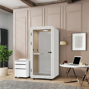 Cabinas Acústicas Insonorizadas para Oficina SOLO, Cabina Telefónica Interior con Iluminación LED y Patas de Plástico de 3 Cajones para Uso en el Hogar o la Oficina - Product Image 1