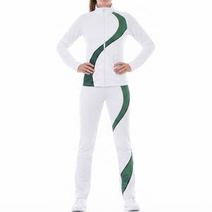 Women Cheerleading Training Tracksuit Full Zip Stand Collar Sports <b>Jacket</b> and Matching Pants Custom Teamwear - Product Image 1