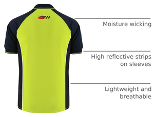 Polo de travail personnalisé, uniforme de chantier, polo réfléchissant de sécurité à manches courtes, vente en gros, haute visibilité, logo OEM - Product Image 3