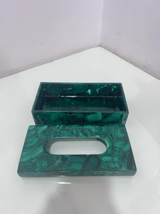 Portarrollos de Papel Decorativo de Piedra Semipreciosa Verde de Primera Calidad, Caja Rectangular Ideal para la Isla de la Cocina y la Mesa de Comedor - Product Image 2