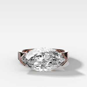 Marquise Cut Lab Grown Diamond Solitaire Engagement <b>Ring</b> 14k Gold 925Silver 4ct Half Bezel Wide 3.5mm Band Manufacture Wholesale - Product Image 1