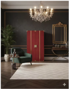 ตู้บาร์ไวน์หรูหรา Casa Del Vino ลายเย็บเพชร ตู้เก็บเครื่องดื่มพรีเมียมทันสมัยสำหรับบ้าน - Product Image 2