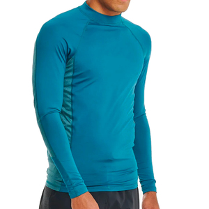 <b>Men</b> Rash Guard <b>Compression</b> Jacket OEM ODM Custom Manufacturer UV Protection Swim Surf Wear Front Logo Polyester <b>Men</b> Rash Guard - Product Image 4