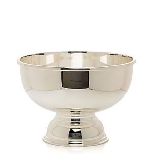 Bol de service sur pied en acier inoxydable argenté de qualité supérieure, élégant et moderne, pour fruits et salades - Product Image 1