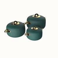 Ensemble de casseroles en acier inoxydable durable, design marbre luxueux, écologique, avec couvercle, ustensiles de cuisine pour hôtel, restaurant, maison