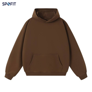 Custom <b>Men</b>’s Oversized <b>Hoodie</b> Blue <b>Grey</b> Blank <b>Plain</b> Fleece Drop Shoulder Kangaroo Pocket Multi Color Streetwear Hoodies OEM - Product Image 2