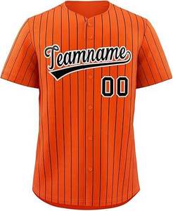 Camiseta de Béisbol de Color Naranja y Azul, Impresión de Logotipo de Alta Calidad, Secado Rápido, Uniforme de Béisbol y Sóftbol - Product Image 1