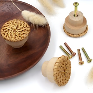 Rattan doorknob luxury <b>door</b> <b>pull</b> <b>handles</b> woven knob <b>handle</b> for home decoration good prices - Product Image 4