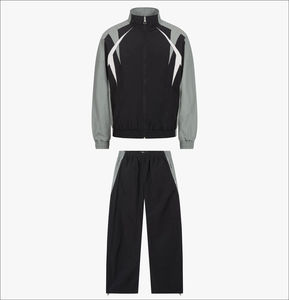 Ensemble de survêtement sportif pour femme, color block, manches longues, col montant, fermeture éclair, deux pièces, tenue de sport, coupe régulière, toutes saisons - Product Image 2