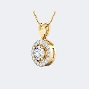 Collier pendentif solitaire halo avec diamant rond brillant de 0,65 carat cultivé en laboratoire |   Bijoux raffinés intemporels pour un usage quotidien - Product Image 5