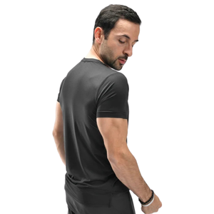 Men's Custom Black Aqua Performance <b>TShirt</b> Lightweight QuickDry Polyester Spandex Gym Training Sports Tee OEM Activewear Top - Product Image 2