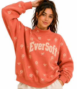 Women’s Classic <b>Mock</b> <b>Neck</b> Pullover Sweatshirt Soft Cotton Blend Knitted Custom Logo Casual Fashion <b>Top</b> - Product Image 5