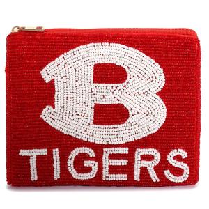 Porte-monnaie perlé de créateur B TIGERS pour femmes, pochette de luxe faite à la main avec cristaux et perles - Product Image 1
