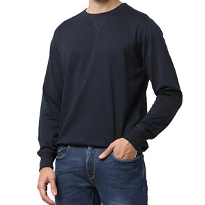 Sudadera de Cuello Redondo para Hombre, Color Sólido, Informal, de Punto, de Algodón, Corte Regular, para Otoño - Product Image 3