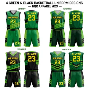 Dernier style, nouveau design, uniforme de basket-ball à manches courtes, 100% polyester, respirant, anti-humidité, unisexe, adulte, nom d'équipe personnalisé - Product Image 3