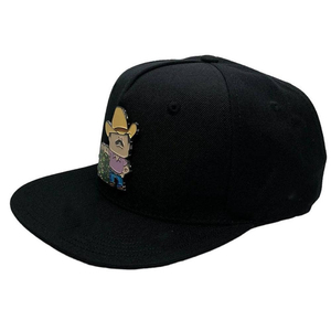 หมวกแก๊ปสีดำ 6 แผง แบบ Snapback ปักลายคาวบอย ดีไซน์ unisex สวมใส่สบาย ปรับขนาดได้ ผลิตจากผ้าโพลีเอสเตอร์ทวิล 100% สีพื้น - Product Image 2