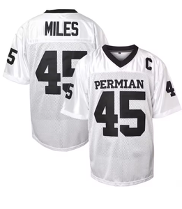 Camiseta de Fútbol Americano Permian, Bordada, 100% Poliéster, Sin Mangas, Tejido de Malla, Unisex, Corte Holgado, Alta Calidad, Para Todas las Temporadas - Product Image 1