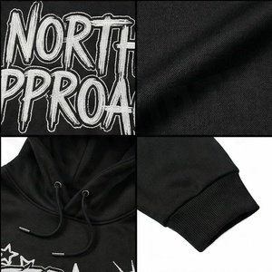 Sudadera con Capucha Oversize para Hombre North Approach, Negra, Estilo Urbano, con Estampado, Bolsillo Frontal, Corte Regular, Felpa Francesa de Algodón - Product Image 4