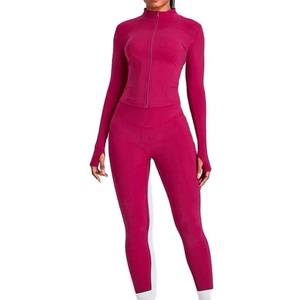Ensemble de vêtements de sport pour femme, tenue de yoga active, sportive, à taille élastique, 2 pièces, vêtements de sport pour femme - Product Image 1