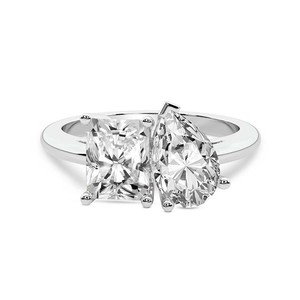 Luxury Jewelry Gold Malena <b>Two</b> <b>Stone</b> Radiant and Pear Toi Et Moi Lab Grown Diamond <b>Ring</b> (3 Ct. Tw.) Trendy IGI Certified <b>Rings</b> - Product Image 1