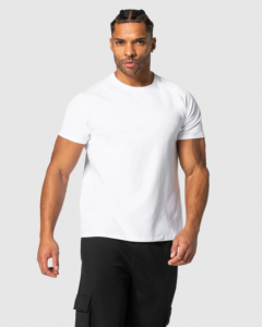 T-shirt pour homme coupe classique col rond - Coton extensible et élasthanne respirant anti-boulochage style urbain 220g - Product Image 6