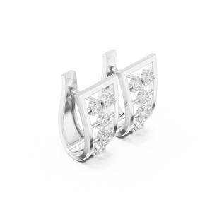 Pendientes de Aro Redondos de Plata de Ley 925 con Triple Banda de Circonitas, Estilo Bali, Lujo Contemporáneo para Mujer - Product Image 4