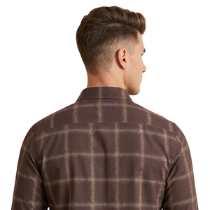 Chocolate Brown Plaid <b>Men</b> <b>Flannel</b> <b>Shirt</b> Long Sleeve Button Down Checkered Casual <b>Shirt</b> Soft Brushed Fabric Streetwear Wholesale - Product Image 4