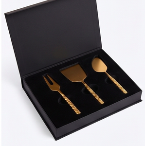 Ensemble de couverts dorés faits à la main de qualité supérieure avec fourchette, spatule et cuillère, élégants couverts en acier inoxydable pour la maison et la cuisine - Product Image 3