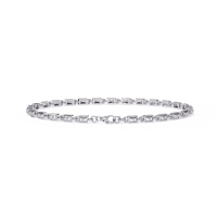 Bracelet tennis classique en argent 925 avec moissanite taille baguette, serti en canal, maillons géométriques, pour femme, usage quotidien