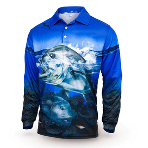 เสื้อโปโลตกปลาผู้ชาย แห้งเร็ว UPF 50 โพลีเอสเตอร์ 100% พิมพ์ลายดิจิตอล 160 กรัม แขนสั้น ลายพืช โลโก้ด้านหน้า - Product Image 1