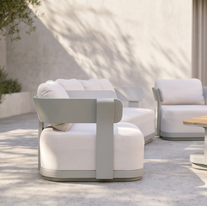 Modern Outdoor Yora <b>Sofa</b> <b>Set</b> with Waterproof Cushions Aluminum Frame Contemporary Design for Garden Patio Furniture - Product Image 4