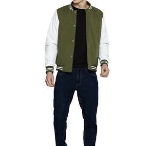 แจ็คเก็ตวาร์ซิตี้พรีเมียมแบบสั่งทำพิเศษสำหรับผู้ชาย คอตั้ง ระบายอากาศได้ดี บุขนแกะ ซับในผ้าซาติน ปักลายด้านหน้า - Product Image 3