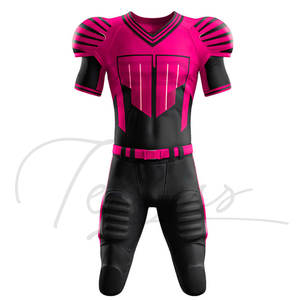 Dernier design de maillot de football américain pour adultes, nouveau style, 100% polyester, respirant, séchage rapide, manches courtes, nom d'équipe personnalisé - Product Image 1