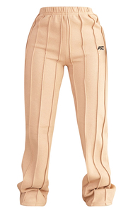 Wholesale Women Beige Hoodie and Wide Leg Pants <b>Set</b> Custom Fleece Tracksuit Private Label Manufacturer - Product Image 3
