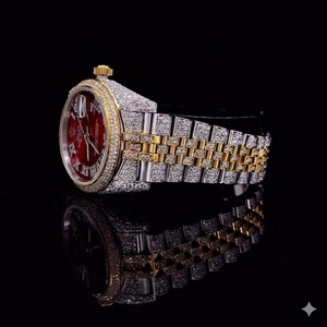 Montre-bracelet de luxe en acier inoxydable avec diamants Moissanite VVS de haute qualité, mouvement à quartz, style Hip Hop glacé, édition limitée - Product Image 2