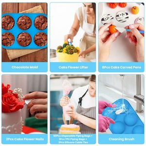 236pcs Cake Decorating Kit Safe Stainless Steel/PP/TPU/<b>Silicone</b> <b>Baking</b> Tools 46 Tips 4 Couplers 6 Cookie Molds for Supplies - Product Image 5