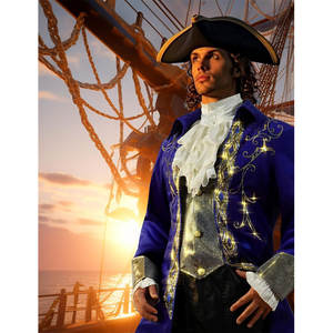 Mens BLUE Steampunk Medieval <b>Jacket</b> <b>Gothic</b> Victorian Frock Coat Uniform Hot Sell OEM ODM - Product Image 4