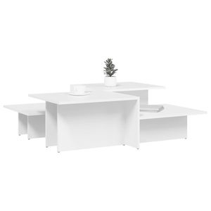 Set di 2 tavolini da caffè in legno ingegnerizzato bianco di dimensioni standard - Product Image 3