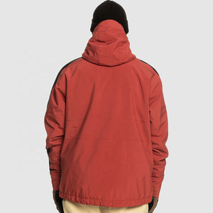 Chaqueta de Esquí Impermeable Roja para Hombre, con Capucha, Diseño Color Block, Aislamiento Sintético, Cortavientos, para Nieve y Deportes al Aire Libre - Product Image 3