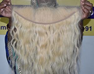 100% brut pas cher en gros vendeur vierge sans traitement chimique couleur ondulée 13*6 frontal blond humain vietnamien Extensions de cheveux - Product Image 6