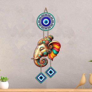 Amuleto de Pared Vighnaharta Ganesh Contra el Mal de Ojo para el Hogar, Templo, Sala de Estar, Entrada, Diseño Diwali Feng Shui - Product Image 1