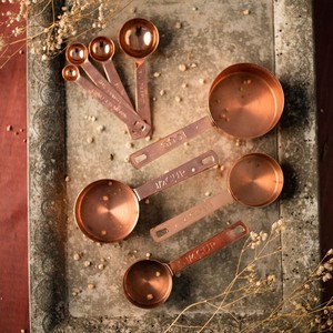 Eco Friendly Pure Copper Measuring Cups with Wooden Handles Kitchen Baking <b>Tools</b> Wholesale Bulk Manufacturer - Product Image 6