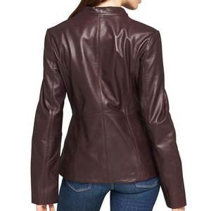 Chaquetas de mujer color marrón oscuro con logotipo personalizado RTS Sales, chaqueta moderna para invierno, abrigos de cuero elegantes, chaqueta bomber genuina Highstreet - Product Image 4