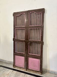 Arco de puerta de madera y hierro Jali antiguo, decoración rústica para el hogar, para entrada o portón, artesanía india recuperada de templo - Product Image 3