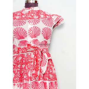 Women's Summer Maxi Dress 100% Cotton Floral Print Eco-Friendly Sweet Party Gown Casual Daily Wear Button Decoration Natural - Product Image 4