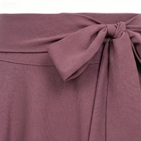 Jupe élégante pour femmes, taille haute, style A-line, en satin, avec nœud, couleur unie, longueur genou, style habillé, à porter toute l'année