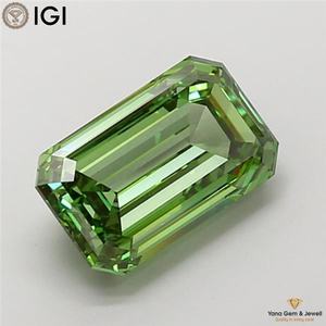 เพชรทรงมรกต 5.00 กะรัต สีเขียวแฟนซี ความใส VS1 ผลิตด้วยวิธี CVD พร้อมใบรับรอง IGI สำหรับเป็นของขวัญงานแต่งงาน - Product Image 5