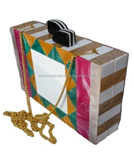 RESIN WOODEN CLUTCH EVENING <b>BAG</b> CLUTCH EVENING <b>BAG</b> FOR PART WEAR FANCY PURSE - Product Image 1