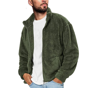 Custom Labeled Men's <b>Smart</b> Casual Style Polyester Color Block Polar Sherpa Fleece <b>Jacket</b> with Fashionable Design - Product Image 5
