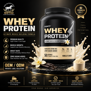 Concentrado de Proteína de Suero de Leche Elma Food 1KG Sin Azúcar Añadido 50 Porciones Fórmula de Crecimiento Muscular con BCAA Proteína en Polvo Sin GMO - Product Image 1